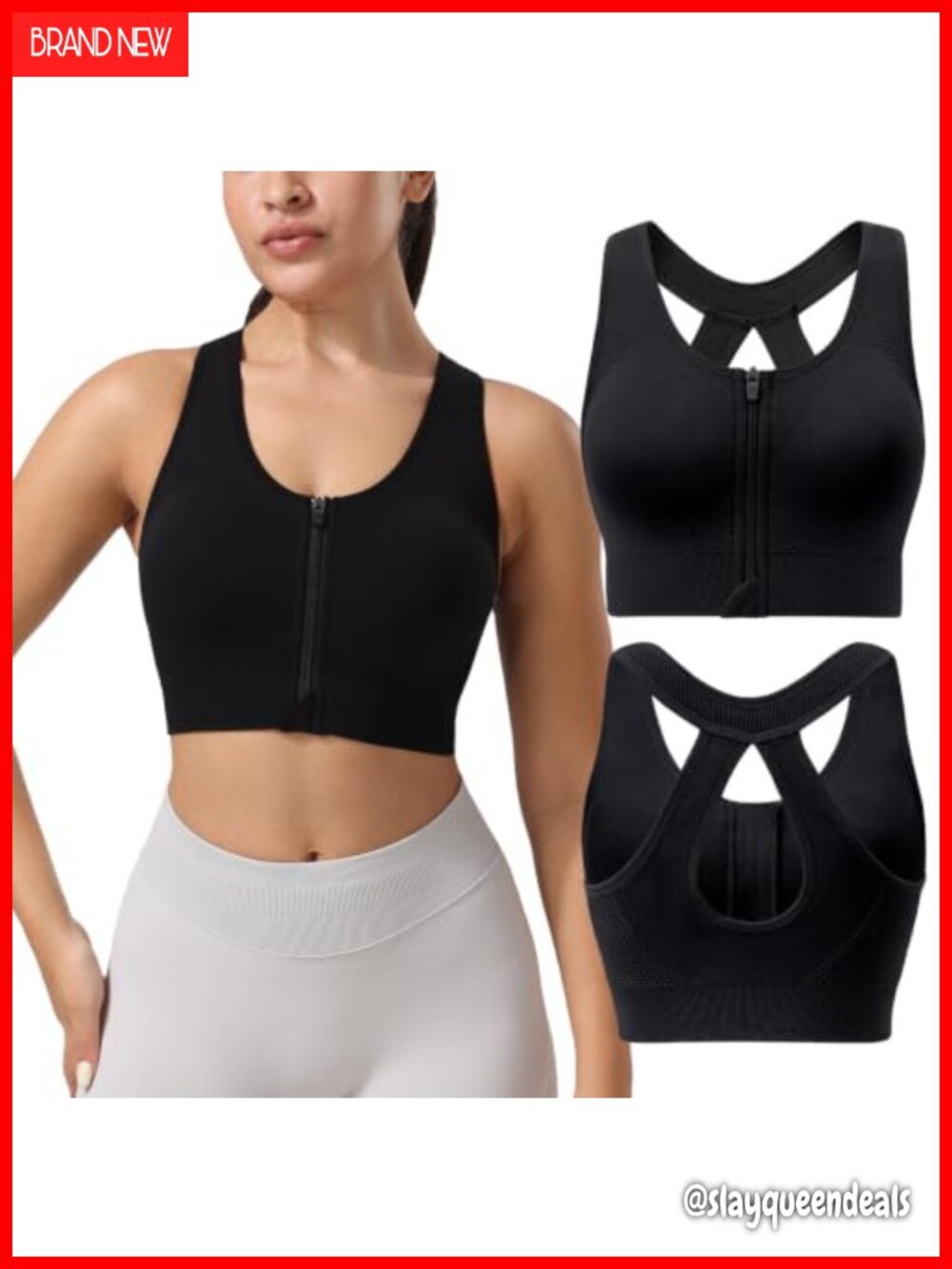 Front Closure Seamless Sports Bra Medium Support Wire-Free Racerback